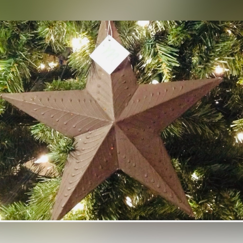 Midwest CBK Christmas Ornament Welcome Good Luck Star 5 Points Metal Style 11"